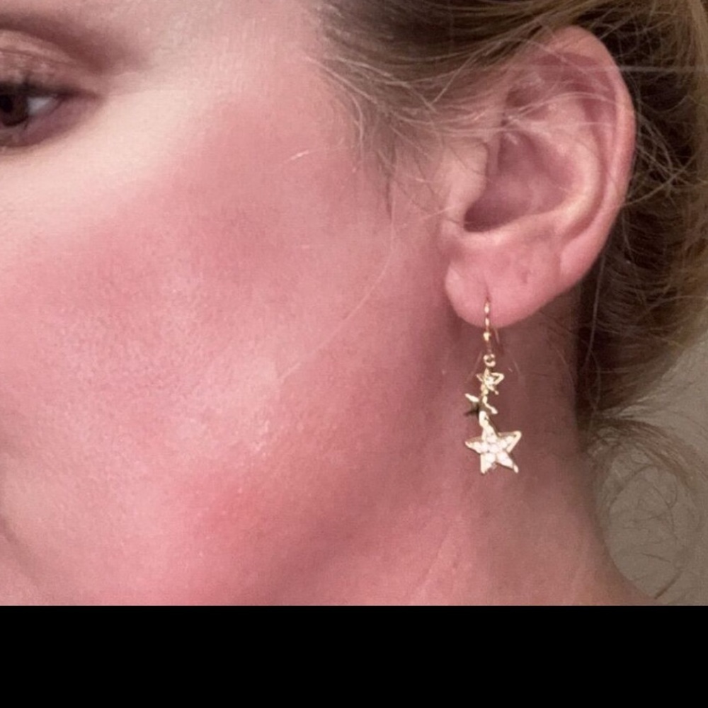 Lovisa Gold Star Dangle Earrings Celestial Hook Gift-Ready 2"